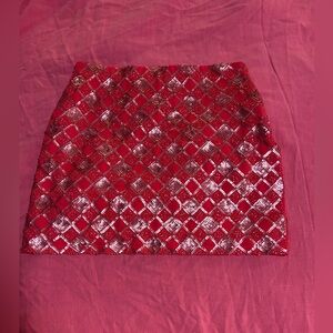 Francesca’s Miami Hot Pink Sequined Mini Skirt